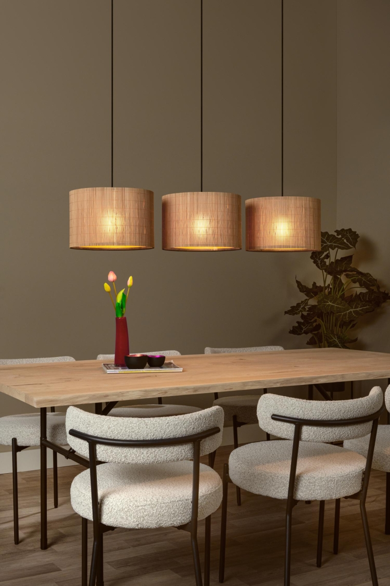 Lucide MAGIUS - Závesné svietidlo - 3xE27 - Prírodné